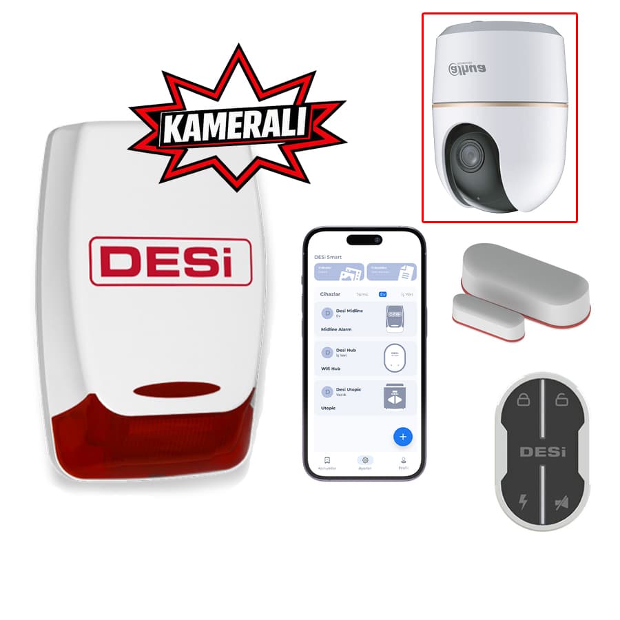 DESi Midline Smart 3 MP WiFi kameralı akıllı alarm sistemi